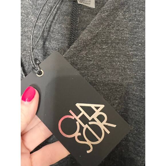 Chaser Newport Romper Washed Charcoal Short Sleeve Zip Front Romper Size S NWT - Picture 4 of 7